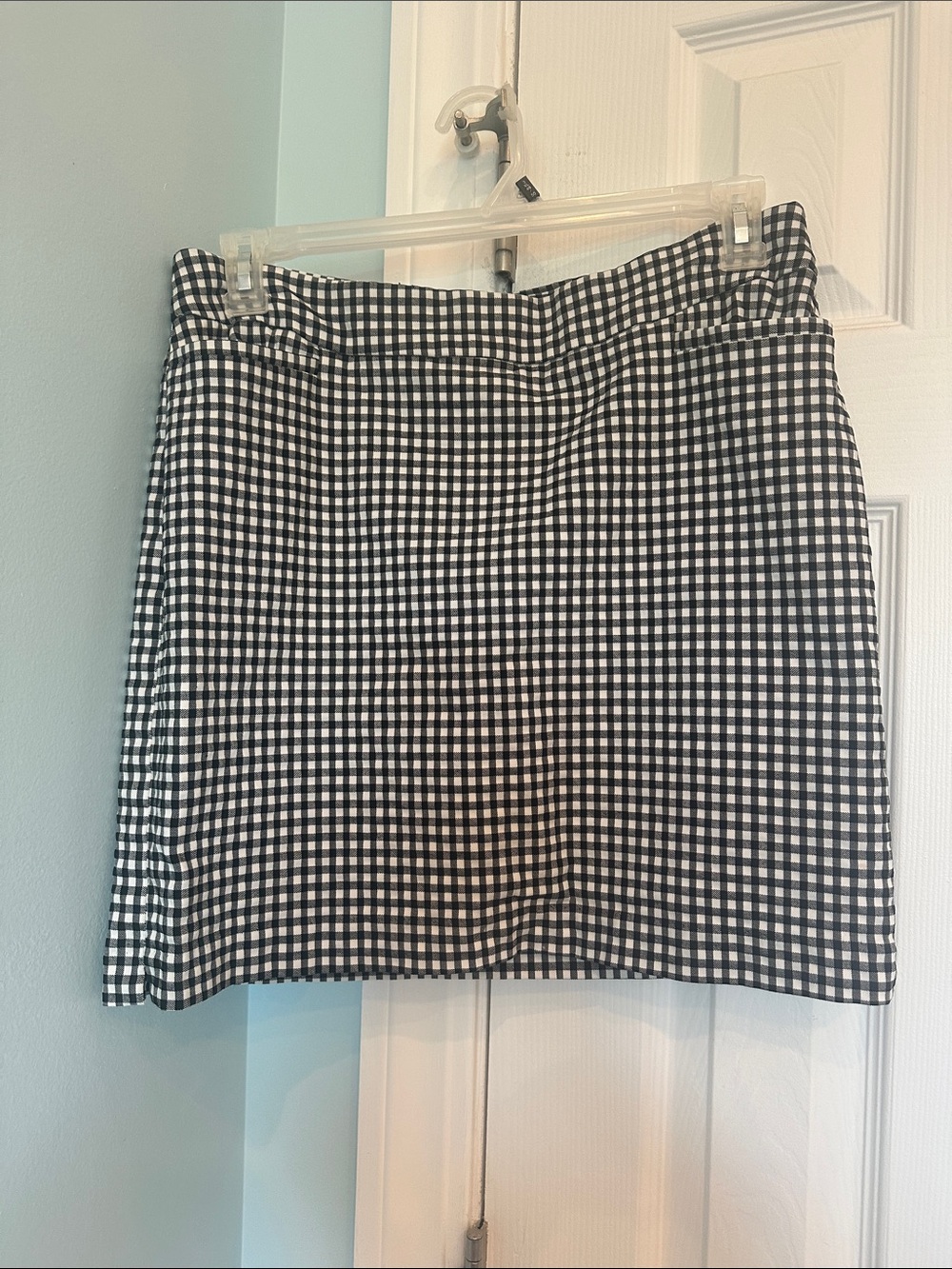 Chico's Black and White Gingham Mini Skirt